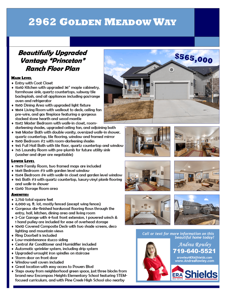 New Listing 2962 Golden Meadow Way 